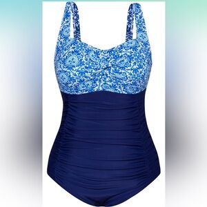 Hannah Navy and White Floral One Piece Swimsuit